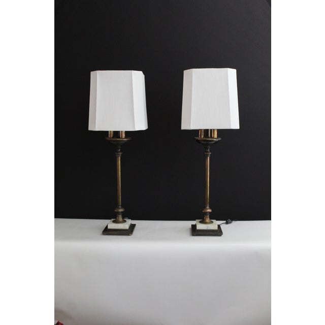 Metal Mid 20th Century Copper Empire Style Table Lamps- For Sale - Image 7 of 12