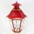 This striking vintage hanging lantern features a classic pagoda-inspired silhouette and is constructed from tole metal...