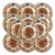 Royal Stafford English Brown Transferware Turkey Thanksgiving Salad Plates - Set of 12 For Sale