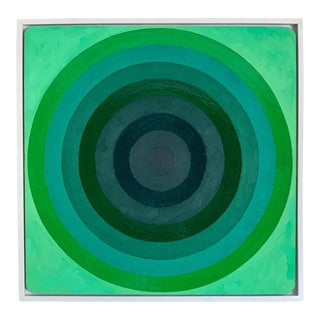 "Dactyl" Modern Green Target Oil Painting by Jeb Knight For Sale
