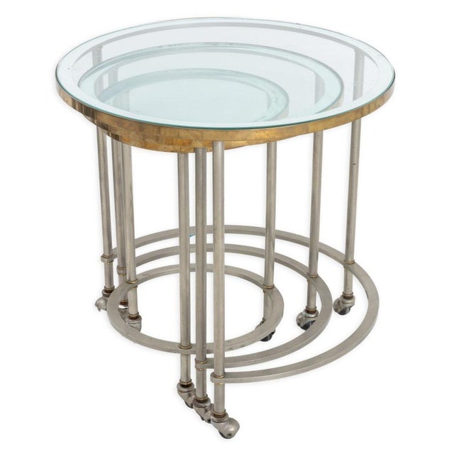 Mid Century Chrome Nesting Tables, 3 For Sale - Image 4 of 9