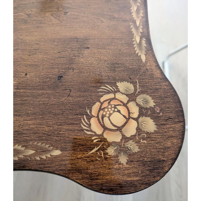 Hitchcock Stenciled Drop Leaf Dining Table 36" Butterfly Edge Mid 20th Century For Sale In Raleigh - Image 6 of 14