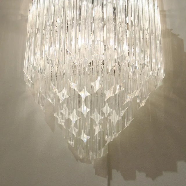 Venini Large Quadriedri Glass Murano Sconces from Venini, 1960s, Set of 2 For Sale - Image 4 of 7