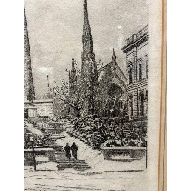 1940s 1940s Don Swann (1889 - 1954) Original Etching 'Washington Monument in Winter' 199/400 For Sale - Image 5 of 12