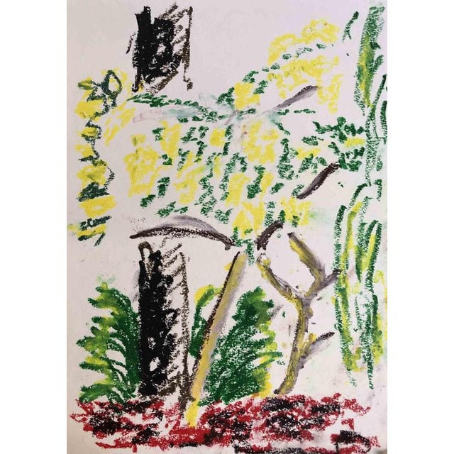 This original drawing by Alfredo Pizzi presents a vivid, expressive interpretation of natural elements, rendered with oil...