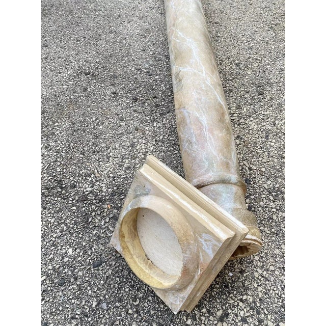Vintage Reclaimed Salvage Wooden Faux Marble Painted Column Pair For Sale - Image 9 of 12