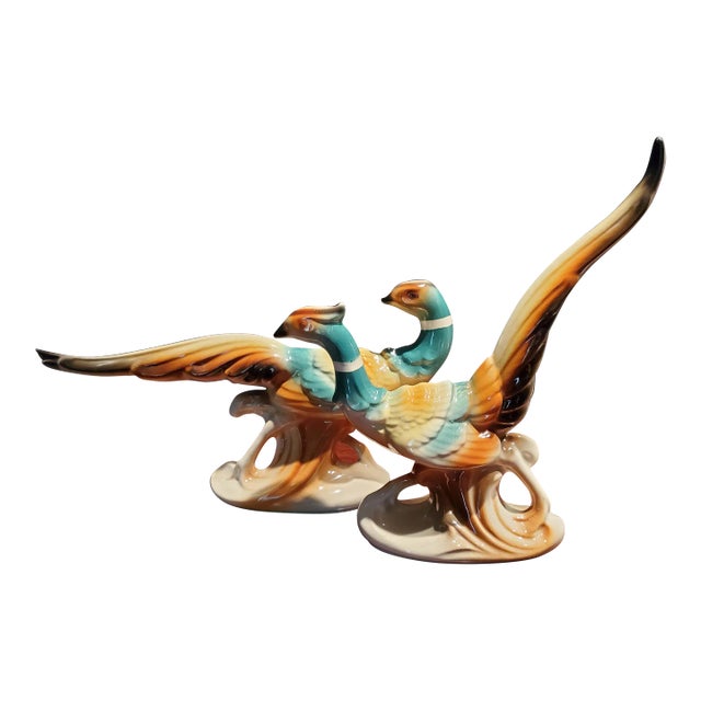 Mid 20th Century Mid-Century Modern Pair of Ring Neck Pheasants by Copley For Sale