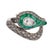 Contemporary Vintage Diamond Emerald Platinum Snake Ring, Size 7 For Sale - Image 3 of 6