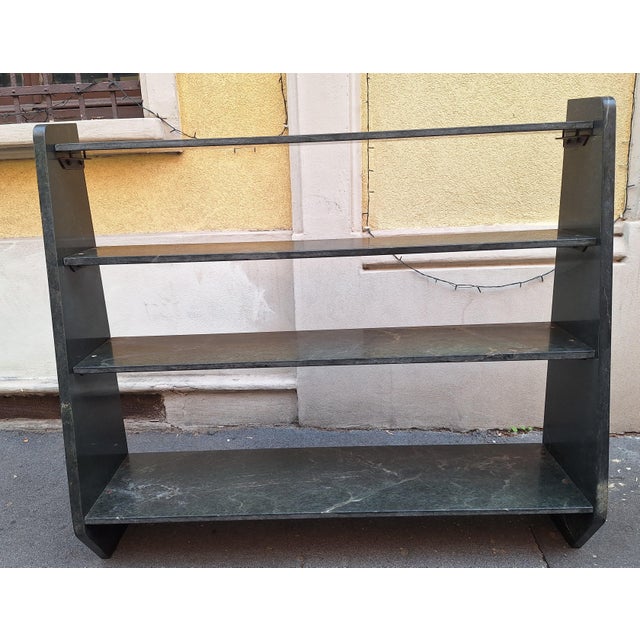 Floor Bookcase in Green Alpi Marble, 1970s For Sale - Image 4 of 4