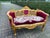 Exquisite Vintage French Louis XVI Settee – Hand-Carved Gilded Beech Frame & Sumptuous Red Velvet Upholstery Product...