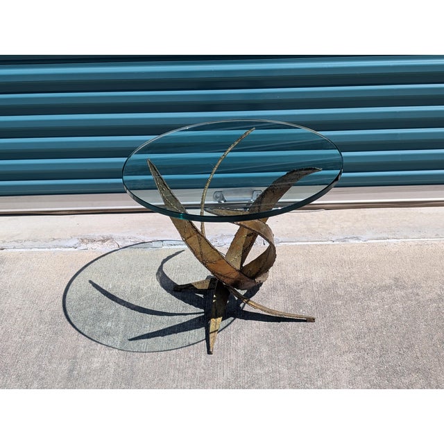 Mid Century Torch Cut Sculptural Brutalist Side Table by Silas Seandel, C1970 For Sale - Image 9 of 10