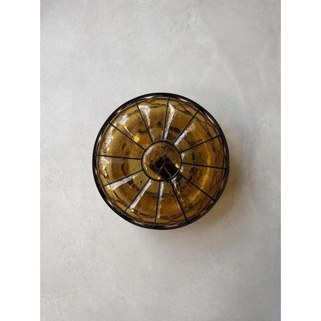 Vintage Amber Crackle Glass Ceiling Lamp by Nanny Still, 1970s For Sale - Image 11 of 12