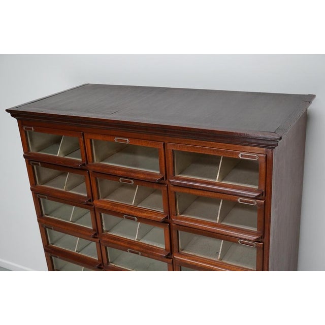 Vintage Dutch Oak / Mahogany Haberdashery Shop Cabinet, 1930s For Sale - Image 16 of 18