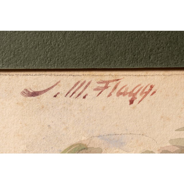 Antique watercolor and graphite painting created by renowned American illustrator James Montgomery Flagg (1877–1960). The...