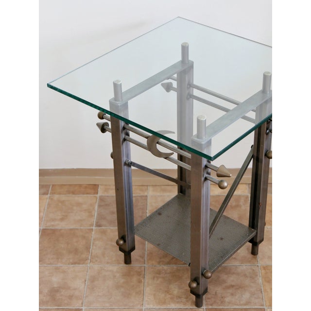 Postmodern Glass Side Table, 1990s For Sale - Image 4 of 8