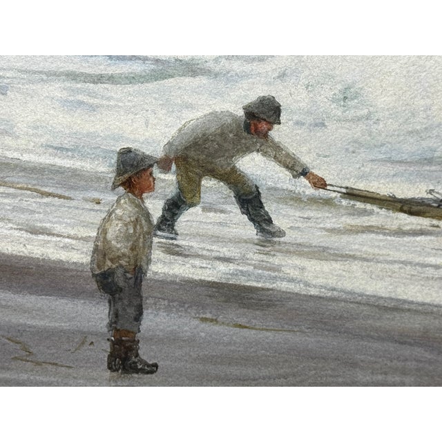 Large Gilt Framed Victorian Painting High Tide Off Trebarwith Strand Beach Dramatic Cornish Shipwreck by Charles Sim Mottram Rba, c.1894 For Sale - Image 13 of 18
