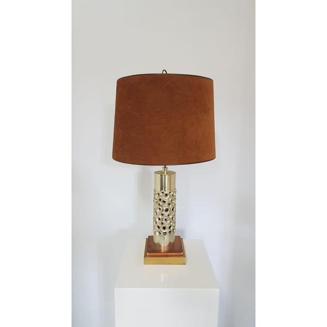 Unique brutalist table lamp - silver-plated aluminum - Willy Luyckx for Aluclair - 1960s Very rare lamps by the designer...