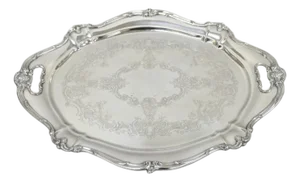 Antique Gorham Silver Plated Victorian Oval Butlers Serving Platter Bar Tray