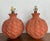 Vintage Terracotta Faux Weave Lamps - A Pair For Sale - Image 4 of 12