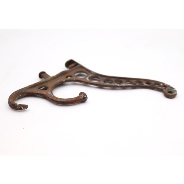 Traditional Antique Cast Iron Double Swivel Bracket Hook For Sale - Image 3 of 4