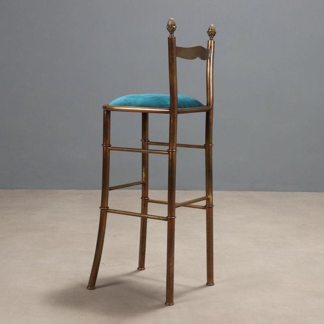 Brown Vintage Brass Stools, Set of 3 For Sale - Image 8 of 9