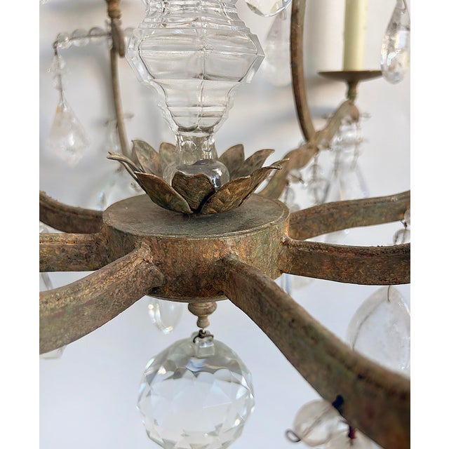 Dennis and Leen "Small Chateau" Iron Chandelier, Rock Crystal For Sale - Image 10 of 12