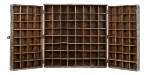 20th Century Patinated Wooden Printing Press Locker Cabinet