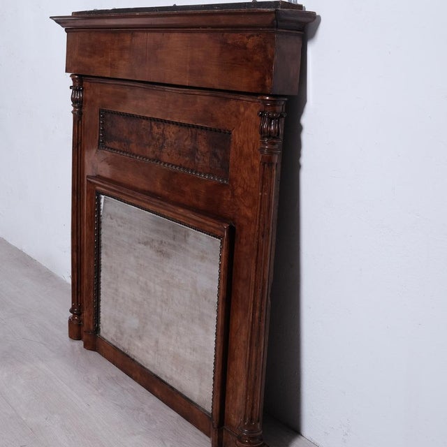Antique Walnut Fireplace Mirror, 1800s For Sale - Image 6 of 18