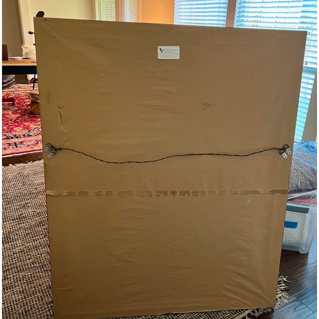 1990s Large Framed Tapestry-Style Art Print With Heraldic & Botanical Motifs - 4.5 Ft. Tall For Sale - Image 10 of 10