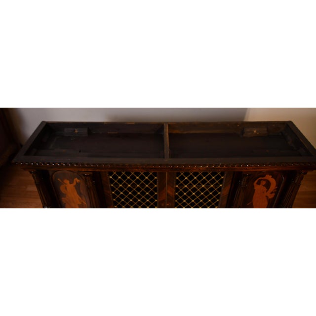 19th Century Antique English Regency Rosewood & Marble Top Credenza / Sideboard For Sale - Image 17 of 18