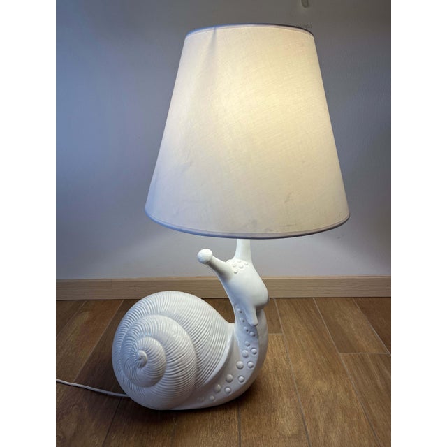 Fornasetti Rare Ceramic Snail Table Lamp For Sale - Image 12 of 14