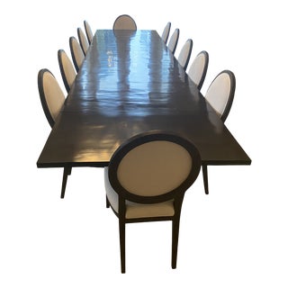 Restoration Hardware 10’ Extension Dining Table & Chairs For Sale
