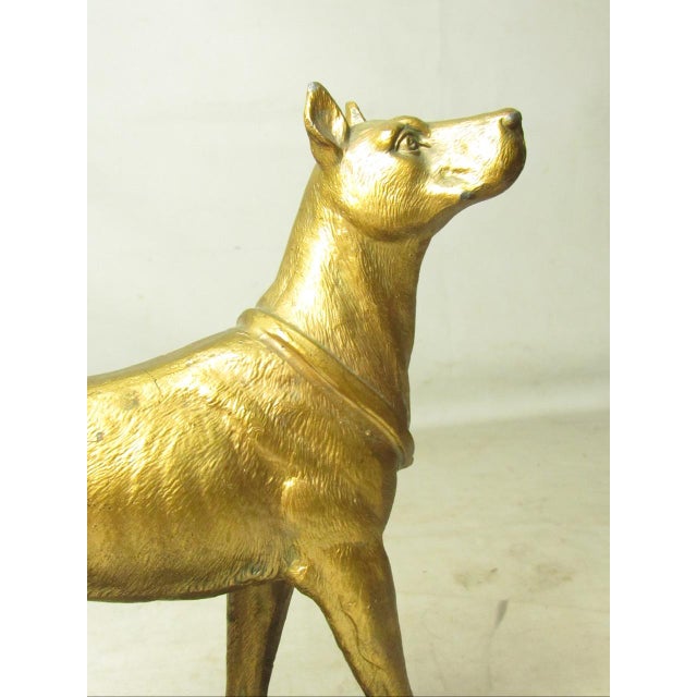 Metal Vintage Gilt Metal Doberman Figurine For Sale - Image 7 of 16