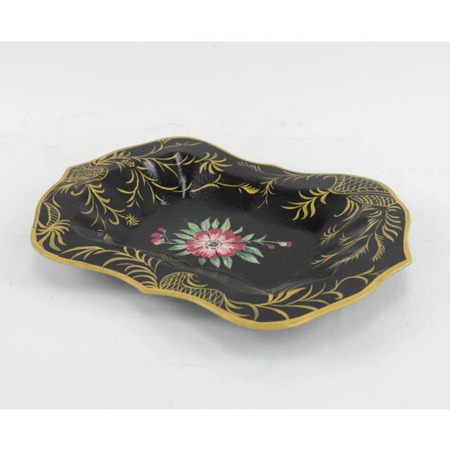 Pair of Iron Hand-Painted Floral Trays For Sale - Image 10 of 10