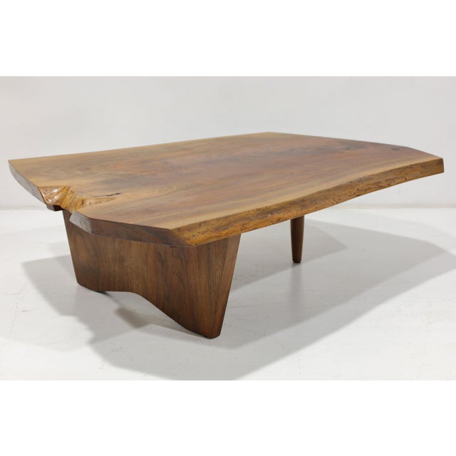 Mira Nakashima Conoid Slab Cocktail Table in Black Walnut and Rosewood, Signed For Sale - Image 12 of 14