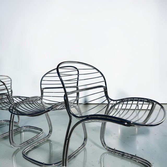 Mid-Century Italian Sabrina Chrome Chairs by Gastone Rinaldi for Rima, 1970s - Set of 4 For Sale - Image 10 of 14
