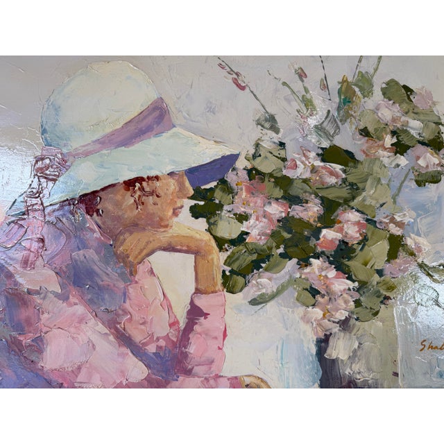 1970s Vintage Daydream- Still Life Portrait Oil on Board Painting, Signed Shallow – Framed For Sale - Image 11 of 12
