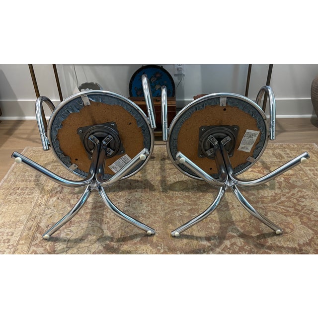 Mid-Century Chrome Tubular Armchairs by Etowah Mfg, a Pair For Sale - Image 15 of 18