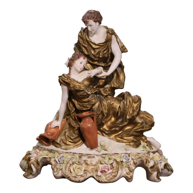 Mid-Century Italian Capodimonte Style Porcelain Figural Group by Benrose For Sale