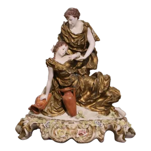 Mid-Century Italian Capodimonte Style Porcelain Figural Group by Benrose