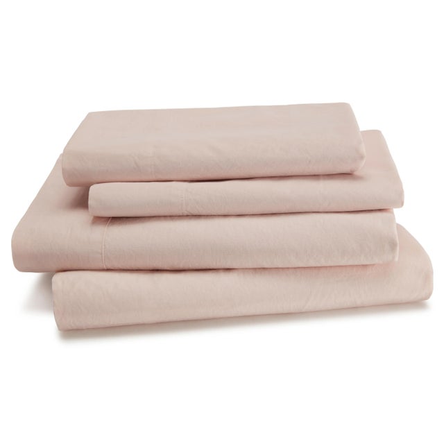 Contemporary Lorimer Bedding Twin Flat Sheet in Dusty Rose For Sale - Image 3 of 6
