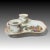 A porcelain double inkwell with plate manufactured by the Helena Wolfsohn company. All three pieces have the copied early...