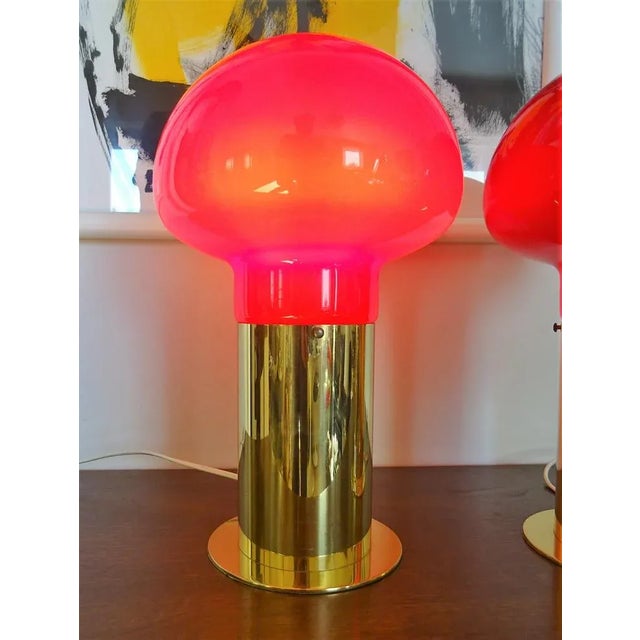Metal Table Lamps in Brass and Glass from Peill & Putzler, 1970s, Set of 2 For Sale - Image 7 of 9