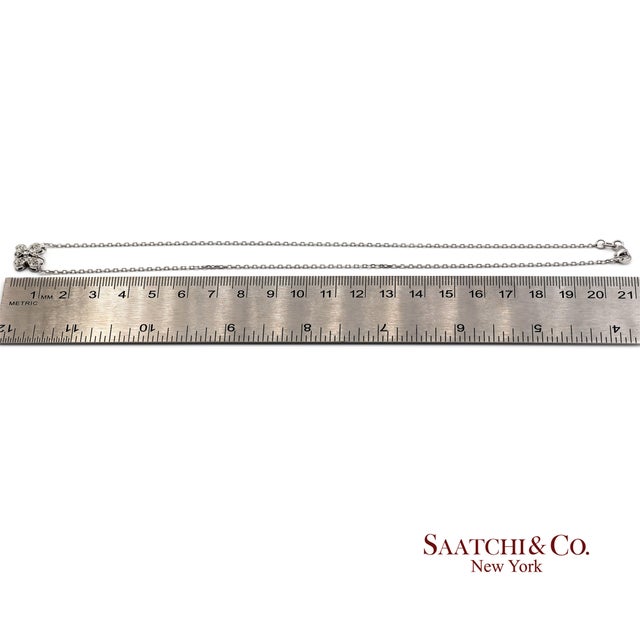 14k(585) White Gold Natural Diamond Butterfly Pendant Necklace With Chain For Sale - Image 11 of 12