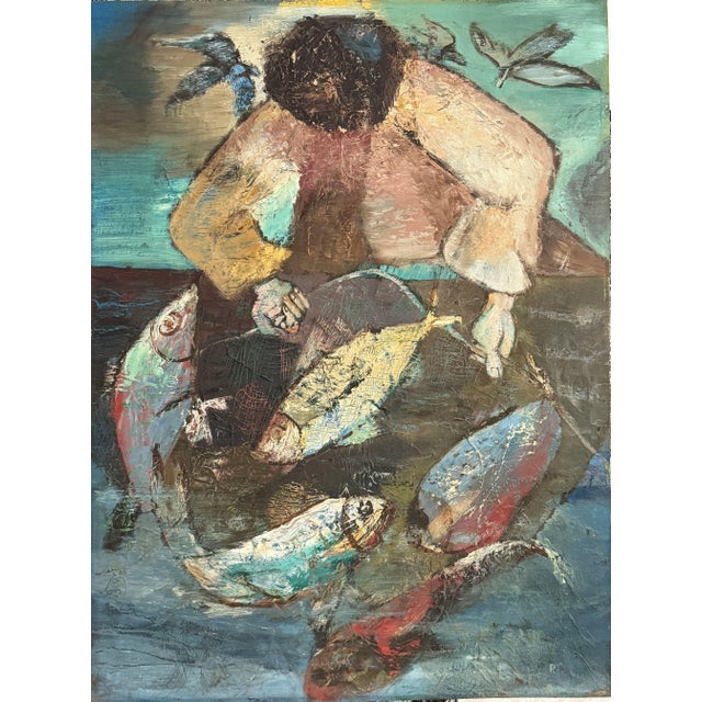 Alfred Rogoway, Figurative Composition, 1960, Oil Painting For Sale - Image 3 of 6
