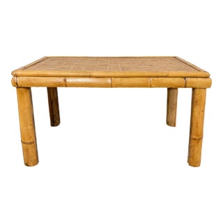 Vintage Split Reed Bamboo Table For Sale
