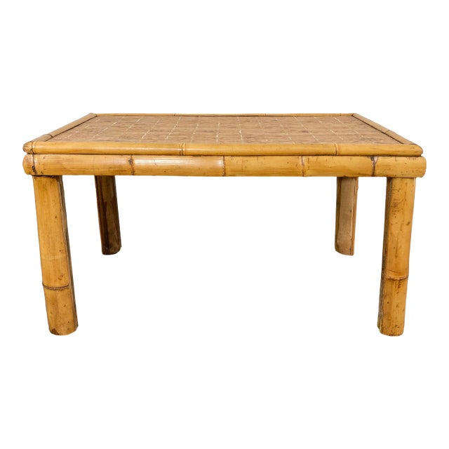 Vintage Split Reed Bamboo Table For Sale
