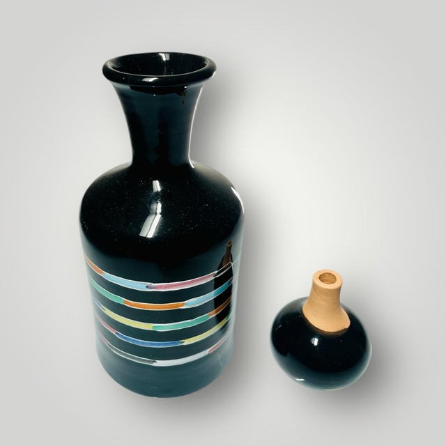 1980s Ceramic Decanter by Piero Dorazio for Deruta, Italy, 1980s For Sale - Image 5 of 8