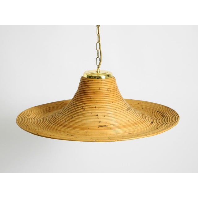 Large Italian Bright Bamboo Pendant Lamp from Vivai Del Sud, 1970s For Sale - Image 6 of 18
