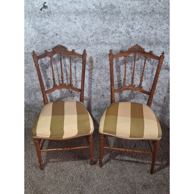 Pair of flying chairs, circa 1900 Carved solid wood Total height 87cm Very good condition